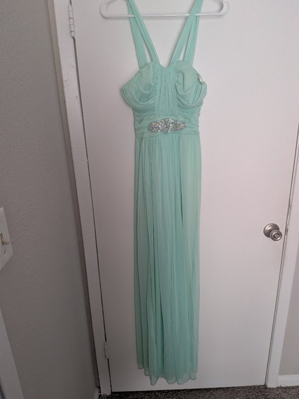 Women's Mint Green Beaded Maxi Dress